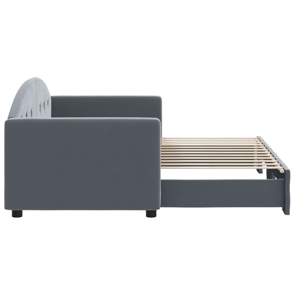 vidaXL Tagesbett Ausziehbar Dunkelgrau 80x200 cm Samt