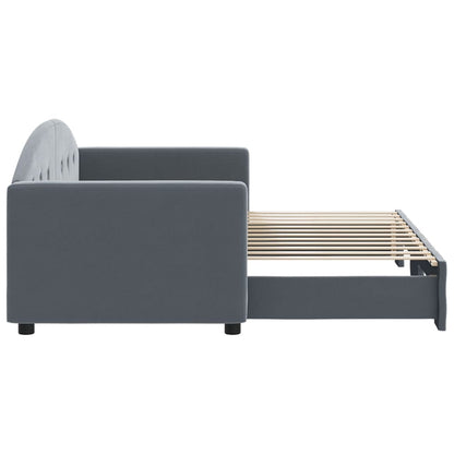 vidaXL Tagesbett Ausziehbar Dunkelgrau 80x200 cm Samt