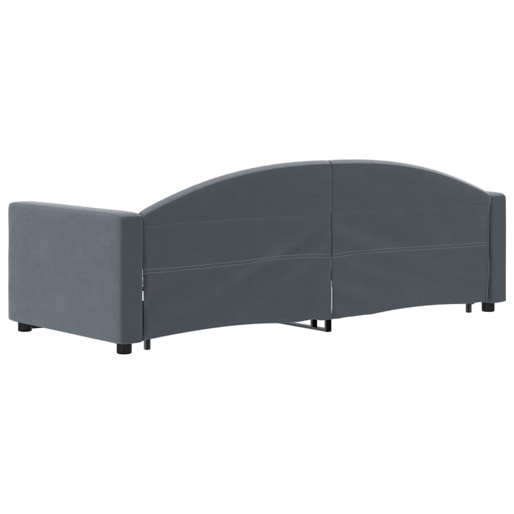 vidaXL Tagesbett Ausziehbar Dunkelgrau 80x200 cm Samt