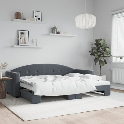 vidaXL Tagesbett Ausziehbar Dunkelgrau 80x200 cm Samt
