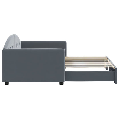 vidaXL Tagesbett Ausziehbar Dunkelgrau 90x200 cm Samt