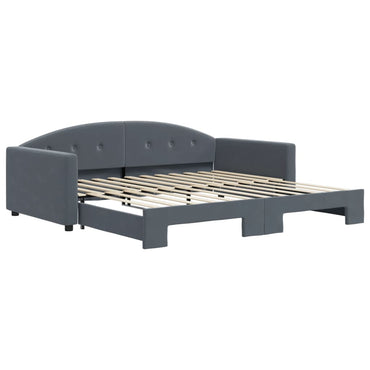 vidaXL Tagesbett Ausziehbar Dunkelgrau 100x200 cm Samt