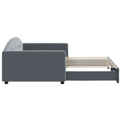 vidaXL Tagesbett Ausziehbar Dunkelgrau 100x200 cm Samt
