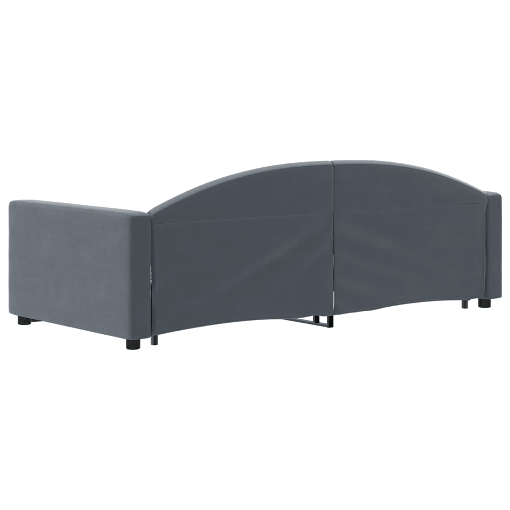 vidaXL Tagesbett Ausziehbar Dunkelgrau 90x190 cm Samt