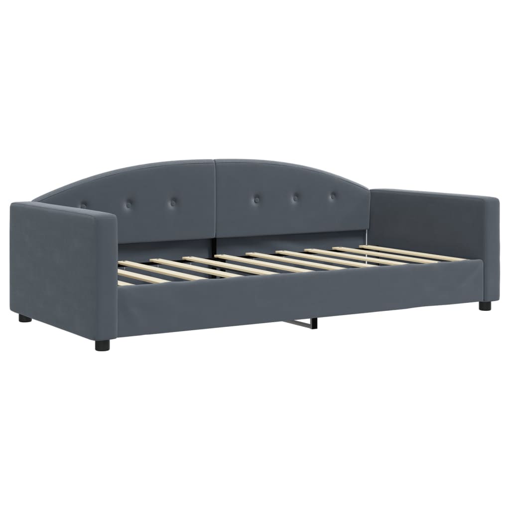 vidaXL Tagesbett Ausziehbar Dunkelgrau 90x190 cm Samt