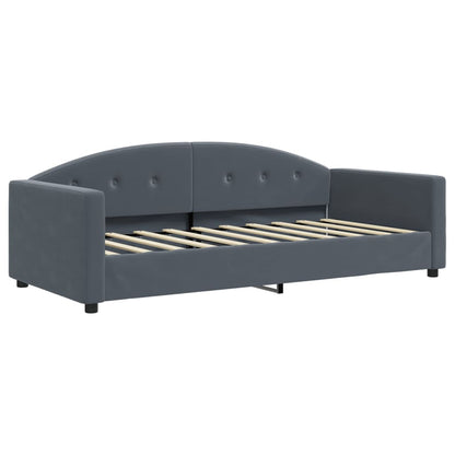 vidaXL Tagesbett Ausziehbar Dunkelgrau 90x190 cm Samt