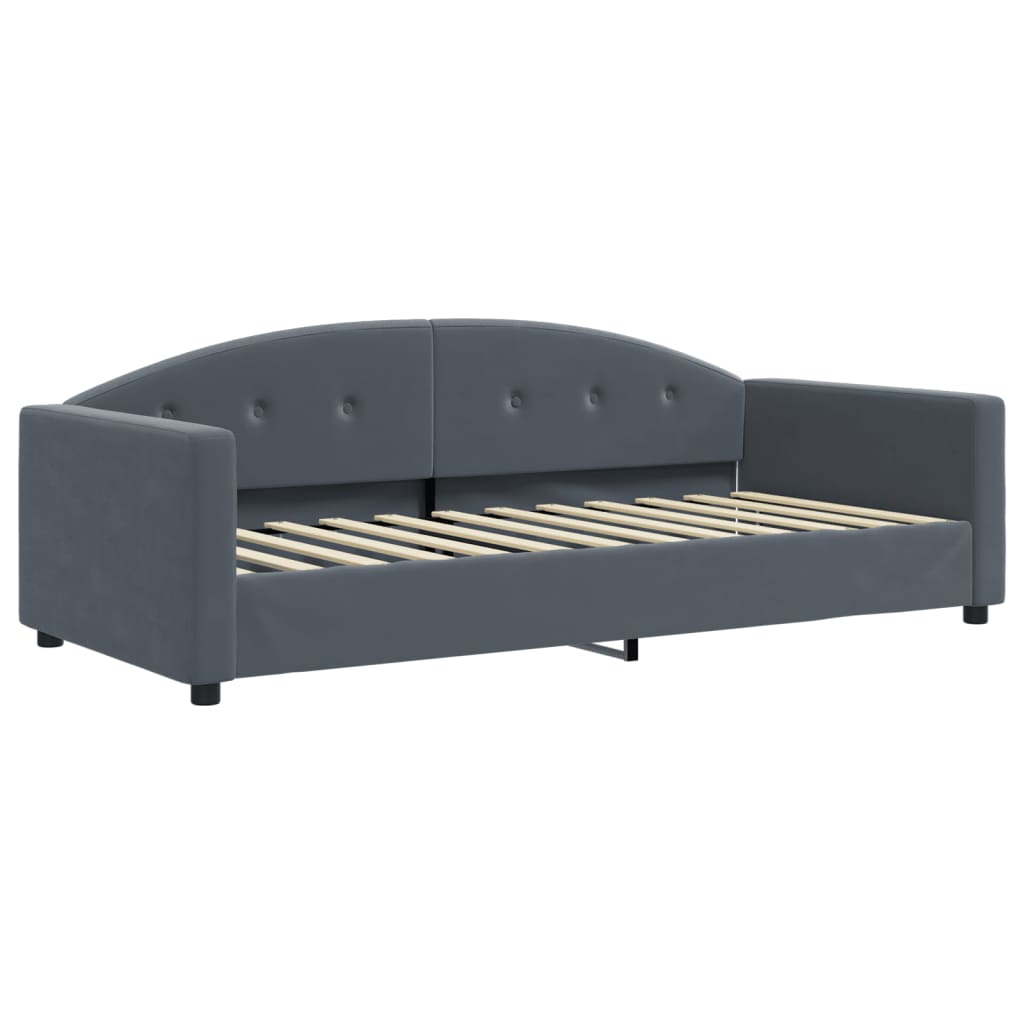 vidaXL Tagesbett Ausziehbar mit Matratzen Dunkelgrau 90x200 cm Samt