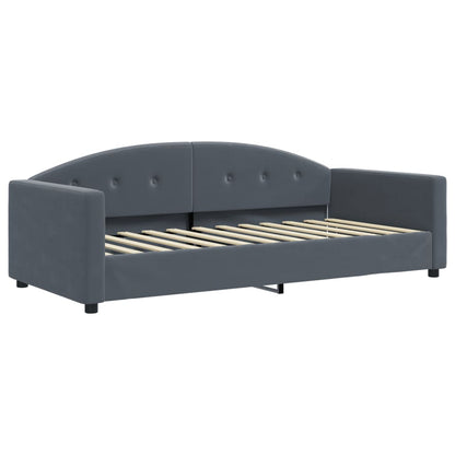 vidaXL Tagesbett Ausziehbar mit Matratzen Dunkelgrau 90x200 cm Samt