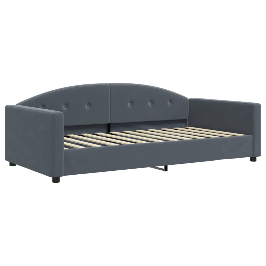 vidaXL Tagesbett Ausziehbar mit Matratzen Dunkelgrau 100x200 cm Samt