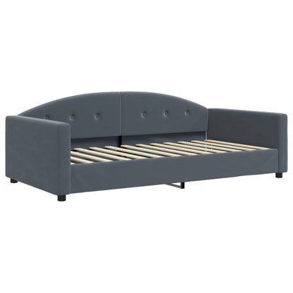 vidaXL Tagesbett Ausziehbar mit Matratzen Dunkelgrau 100x200 cm Samt