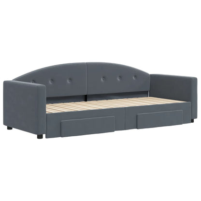 vidaXL Tagesbett Ausziehbar mit Schubladen Dunkelgrau 80x200 cm Samt