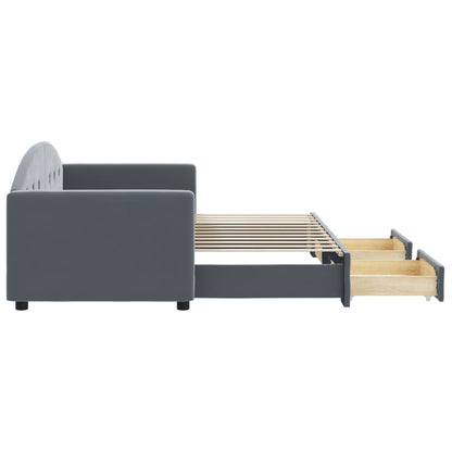 vidaXL Tagesbett Ausziehbar mit Schubladen Dunkelgrau 80x200 cm Samt