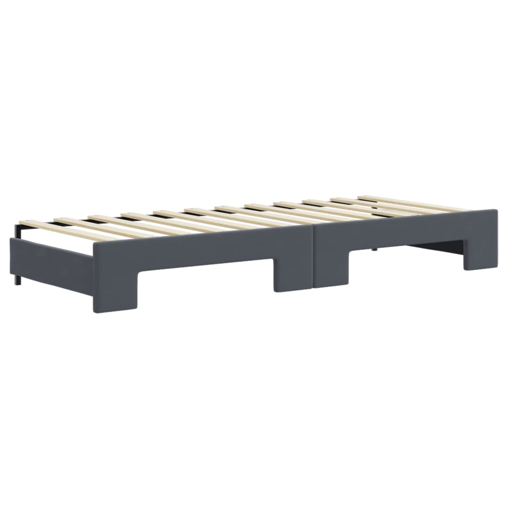 vidaXL Tagesbett Ausziehbar mit Schubladen Dunkelgrau 80x200 cm Samt