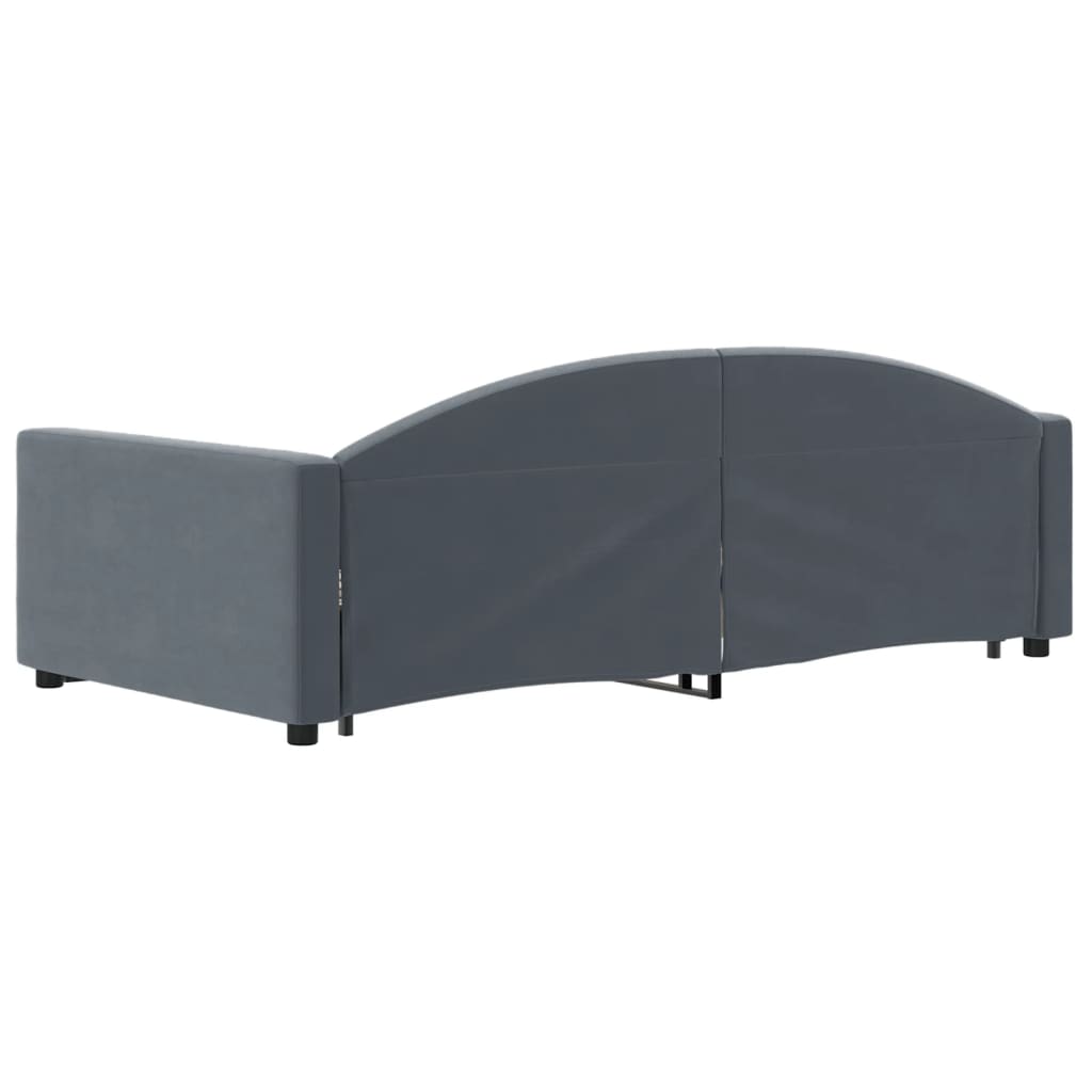 vidaXL Tagesbett Ausziehbar mit Schubladen Dunkelgrau 90x200 cm Samt