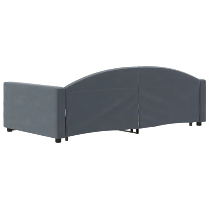 vidaXL Tagesbett Ausziehbar mit Schubladen Dunkelgrau 100x200 cm Samt
