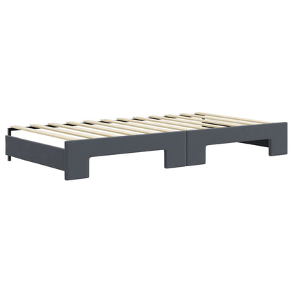 vidaXL Tagesbett Ausziehbar mit Schubladen Dunkelgrau 100x200 cm Samt