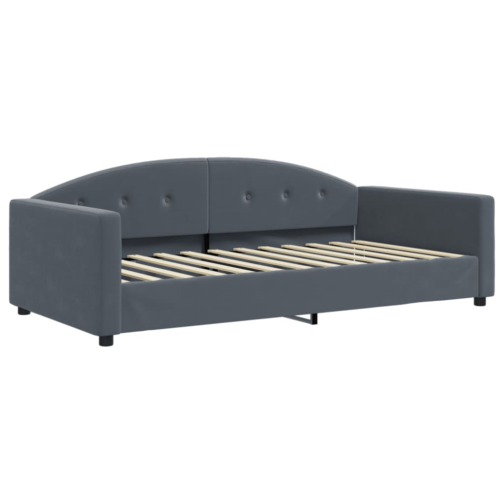 vidaXL Tagesbett Ausziehbar mit Schubladen Dunkelgrau 100x200 cm Samt