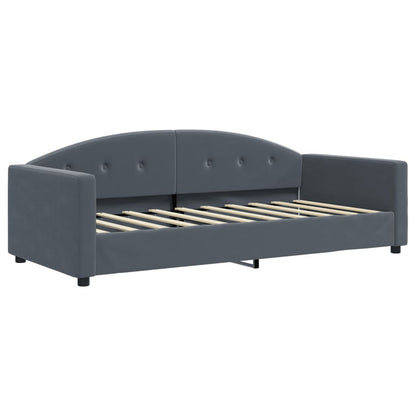 vidaXL Tagesbett Ausziehbar mit Schubladen Dunkelgrau 90x190 cm Samt