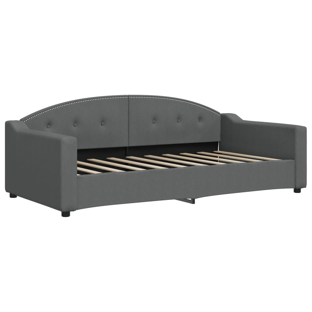 vidaXL Tagesbett Ausziehbar mit Matratzen Dunkelgrau 90x190 cm Stoff
