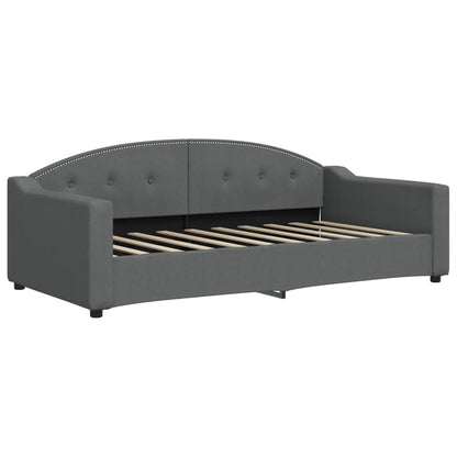 vidaXL Tagesbett Ausziehbar mit Matratzen Dunkelgrau 90x190 cm Stoff