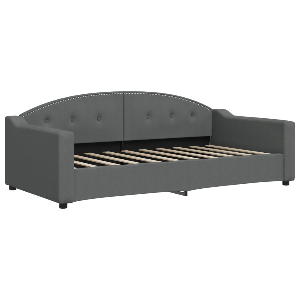 vidaXL Lit banquette extensible avec tiroirs gris foncé 90x190 cm tissu