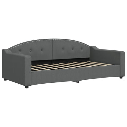 vidaXL Lit banquette extensible avec tiroirs gris foncé 90x190 cm tissu