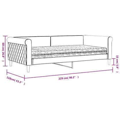 vidaXL Tagesbett mit Matratze Dunkelgrau 100x200 cm Samt