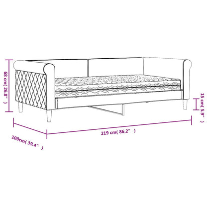 vidaXL Tagesbett mit Matratze Dunkelgrau 90x190 cm Samt