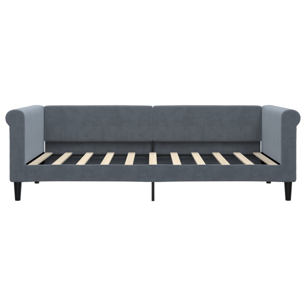 vidaXL Tagesbett mit Matratze Dunkelgrau 90x190 cm Samt