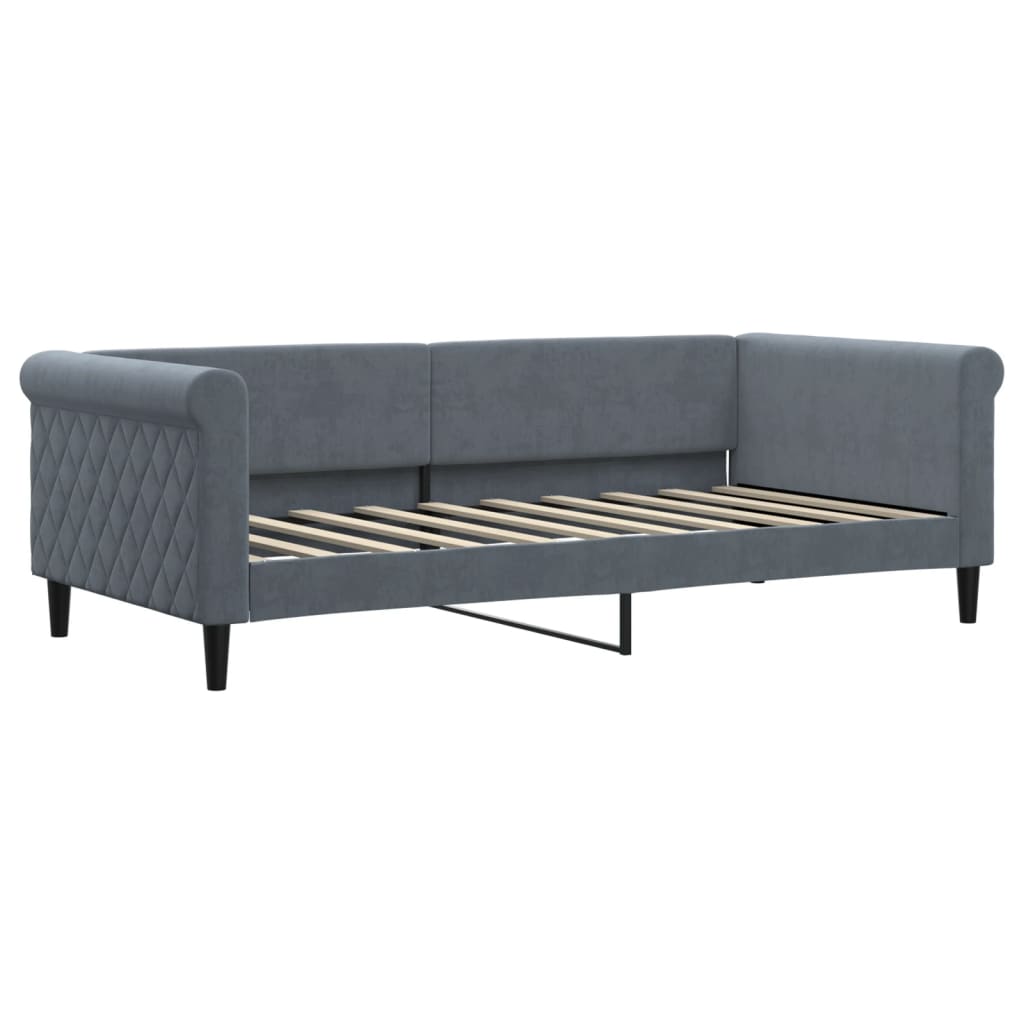 vidaXL Tagesbett Ausziehbar mit Matratzen Dunkelgrau 90x190 cm Samt