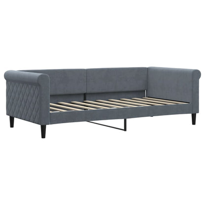 vidaXL Tagesbett Ausziehbar mit Matratzen Dunkelgrau 90x190 cm Samt