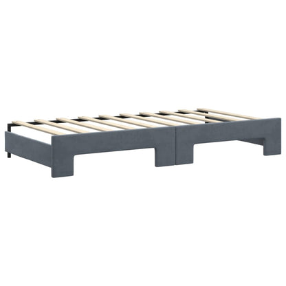 vidaXL Tagesbett Ausziehbar mit Matratzen Dunkelgrau 90x190 cm Samt