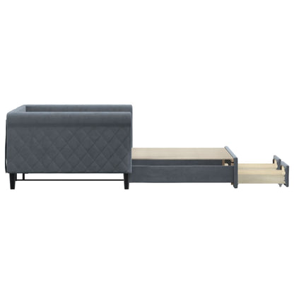 vidaXL Tagesbett Ausziehbar mit Schubladen Dunkelgrau 100x200 cm Samt