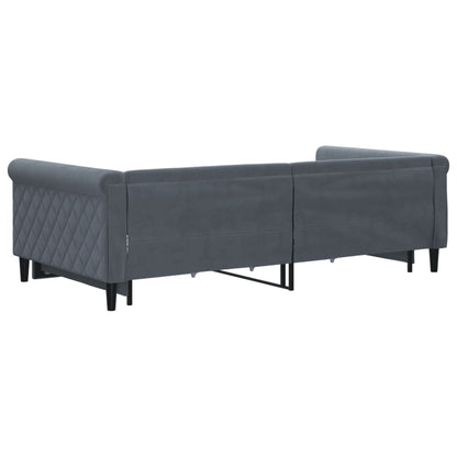 vidaXL Tagesbett Ausziehbar mit Schubladen Dunkelgrau 100x200 cm Samt