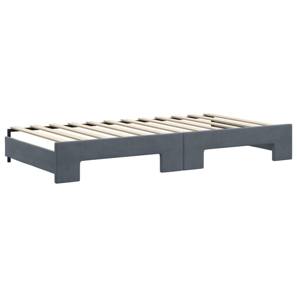 vidaXL Tagesbett Ausziehbar mit Schubladen Dunkelgrau 100x200 cm Samt