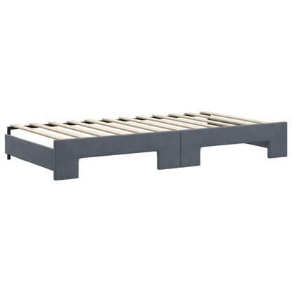 vidaXL Tagesbett Ausziehbar mit Schubladen Dunkelgrau 100x200 cm Samt