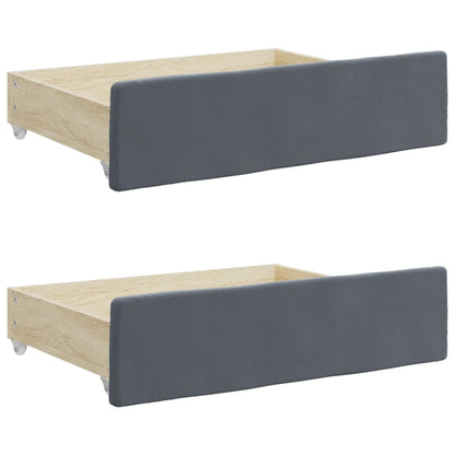 vidaXL Tagesbett Ausziehbar mit Schubladen Dunkelgrau 100x200 cm Samt