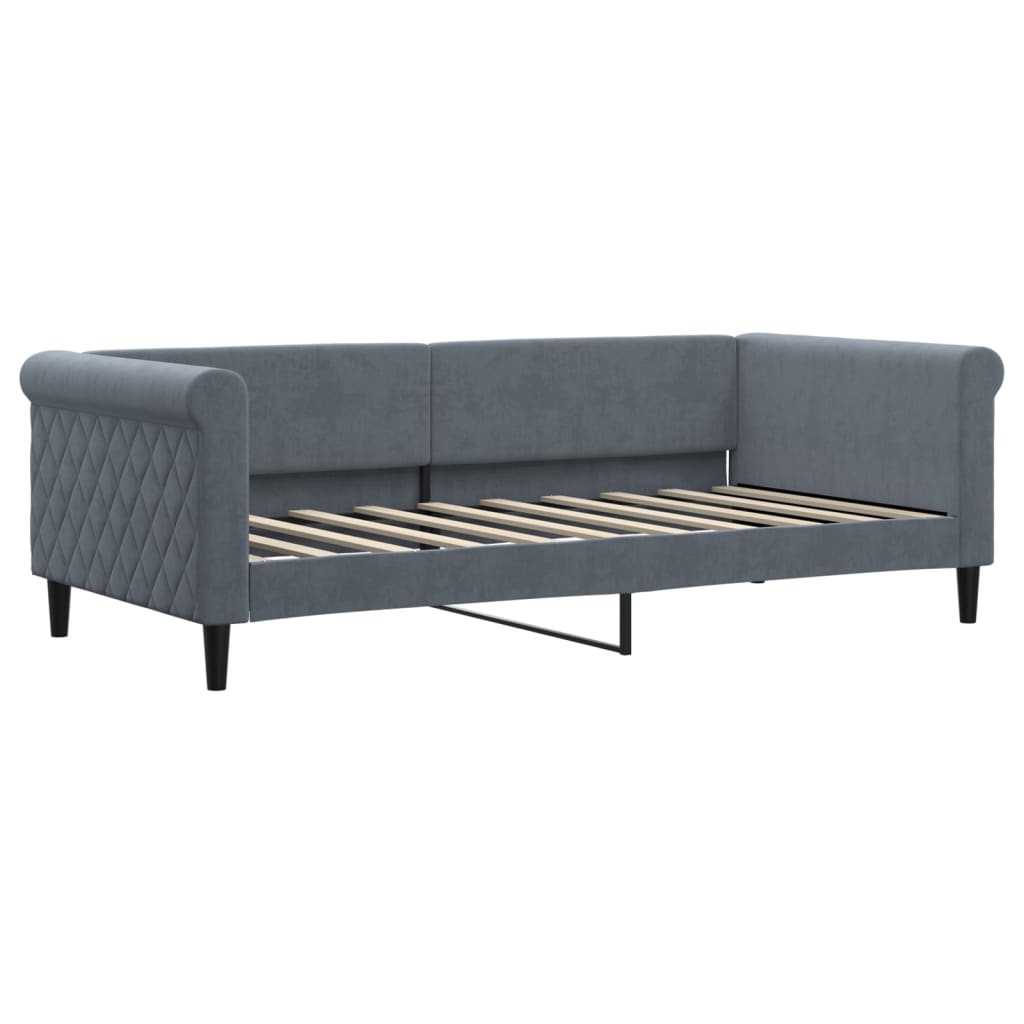 vidaXL Tagesbett Ausziehbar mit Schubladen Dunkelgrau 90x190 cm Samt