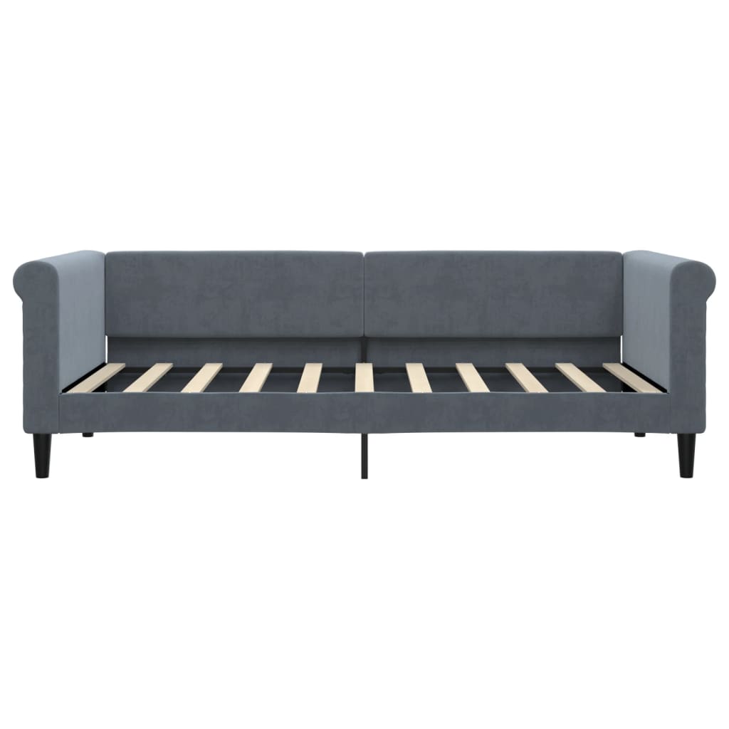 vidaXL Tagesbett Ausziehbar mit Schubladen Dunkelgrau 90x190 cm Samt