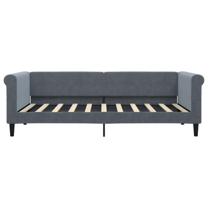 vidaXL Tagesbett Ausziehbar mit Schubladen Dunkelgrau 90x190 cm Samt