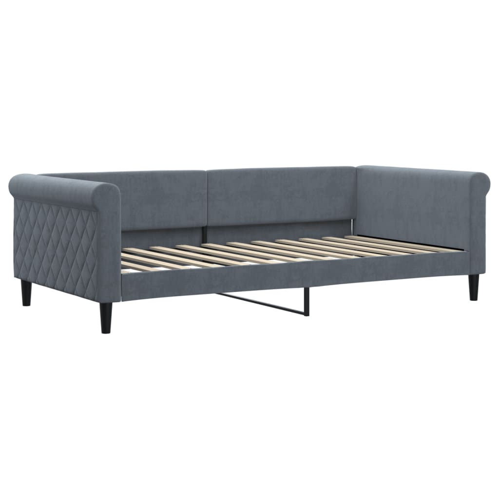 vidaXL Tagesbett Ausziehbar mit Schubladen Dunkelgrau 100x200 cm Samt