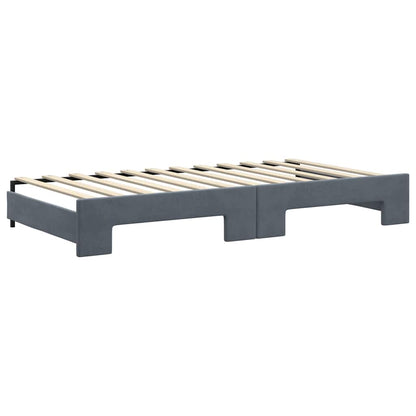 vidaXL Tagesbett Ausziehbar mit Schubladen Dunkelgrau 100x200 cm Samt