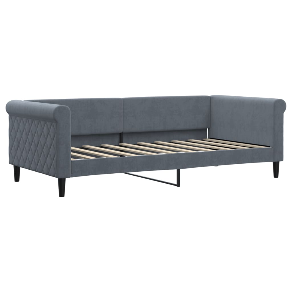 vidaXL Tagesbett Ausziehbar mit Schubladen Dunkelgrau 90x190 cm Samt