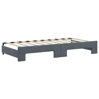 vidaXL Tagesbett Ausziehbar mit Schubladen Dunkelgrau 90x190 cm Samt