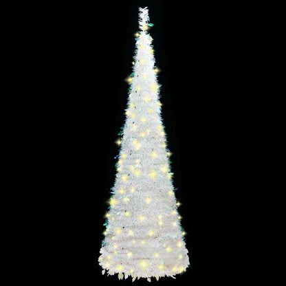 vidaXL Pop-Up-Weihnachtsbaum Künstlich 50 LEDs Weiß 120 cm
