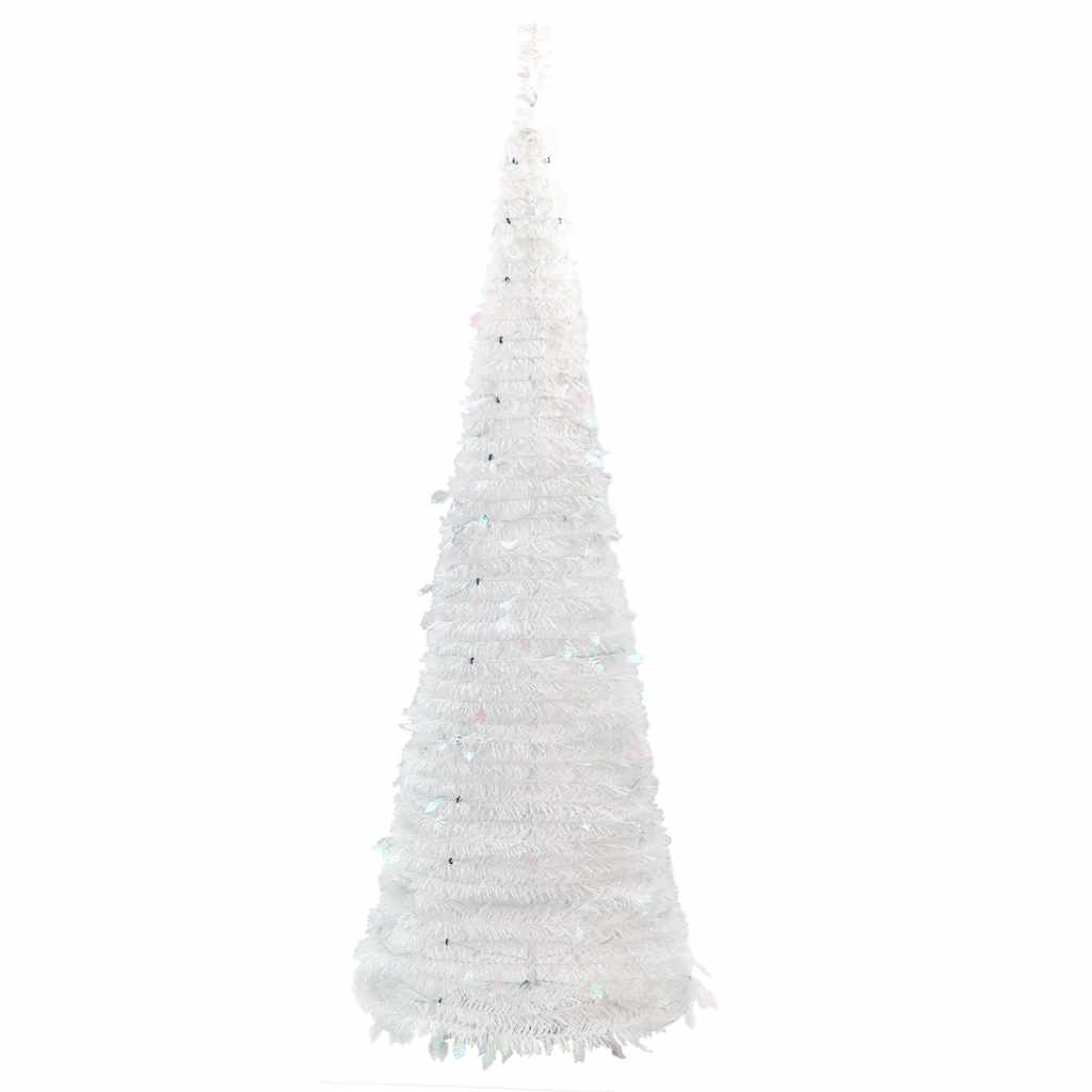 vidaXL Pop-Up-Weihnachtsbaum Künstlich 100 LEDs Weiß 150 cm