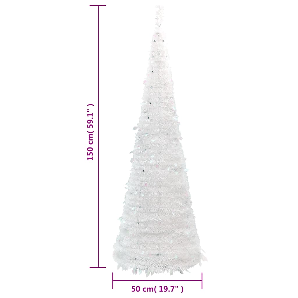 vidaXL Pop-Up-Weihnachtsbaum Künstlich 100 LEDs Weiß 150 cm