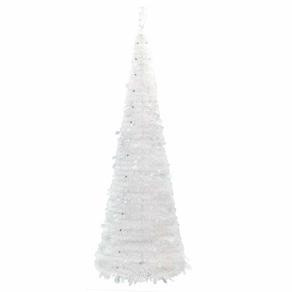 vidaXL Pop-Up-Weihnachtsbaum Künstlich 200 LEDs Weiß 210 cm