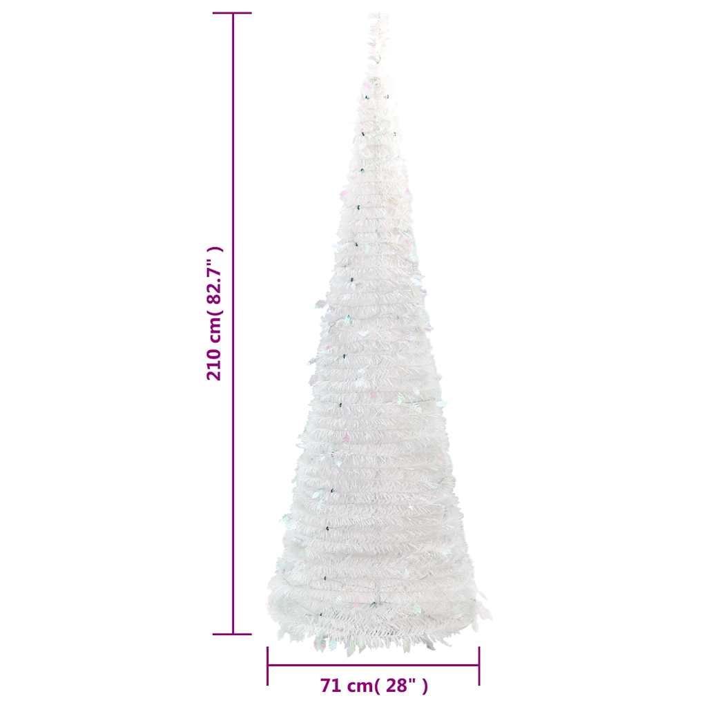 vidaXL Pop-Up-Weihnachtsbaum Künstlich 200 LEDs Weiß 210 cm