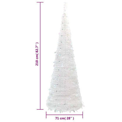 vidaXL Pop-Up-Weihnachtsbaum Künstlich 200 LEDs Weiß 210 cm